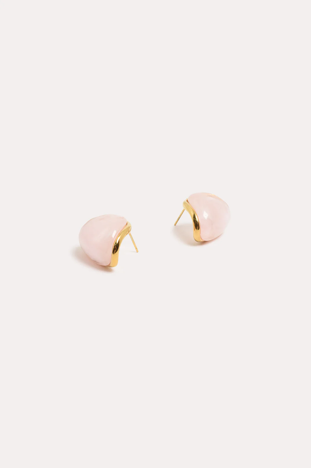Curved Resin Event Earrings (Pink/Gold) - Image 3