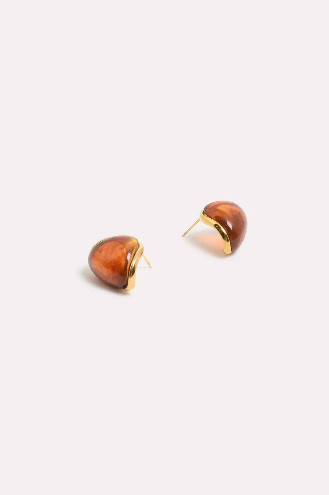Curved Resin Event Earrings (Tortoise/Gold) - Image 3