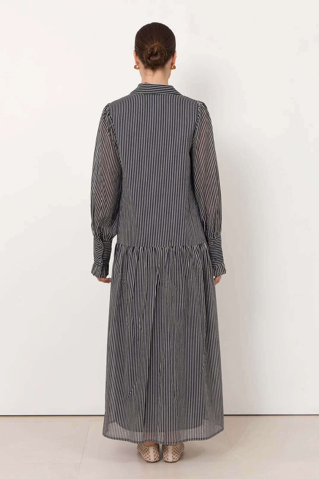 Daniela Stripe Maxi Dress (Navy) - Image 4