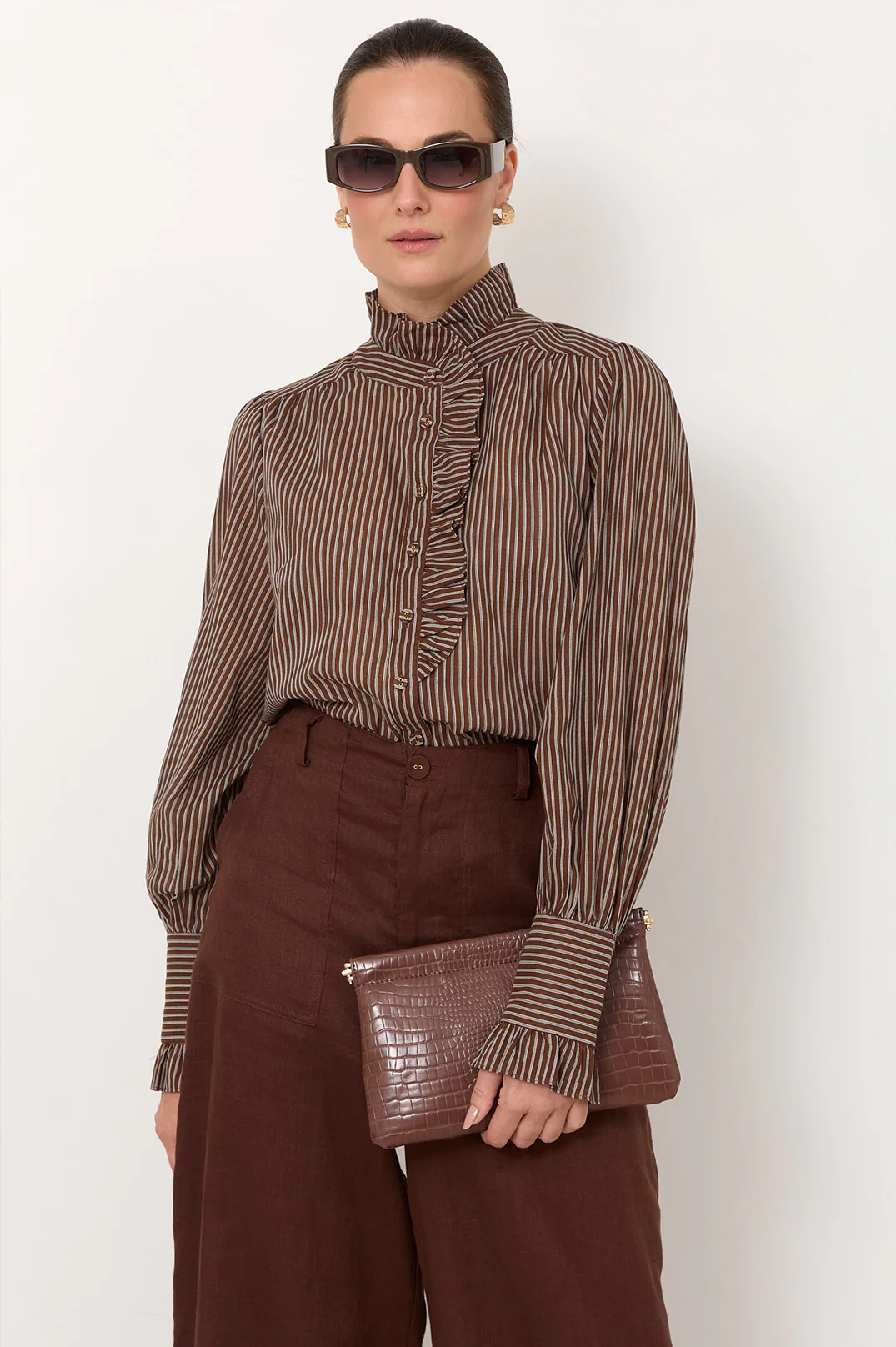 Daniella Croc Frame Clutch (Chocolate) - Image 2
