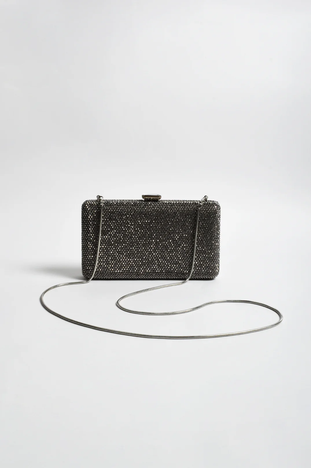 Desere Diamante Rectangle Structured Clutch (Silver) - Image 3
