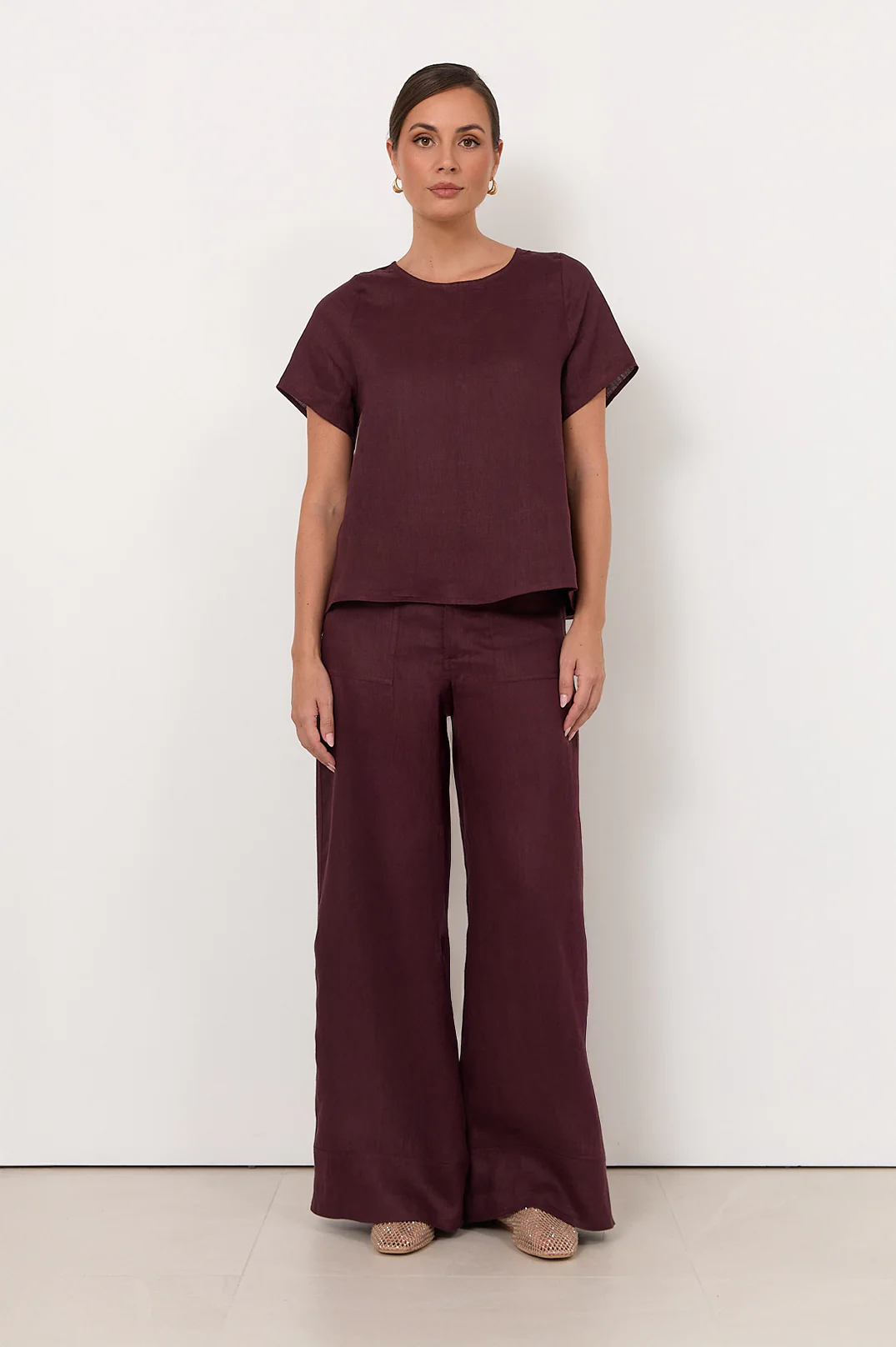 Dillon Linen Top (Plum) - Image 4