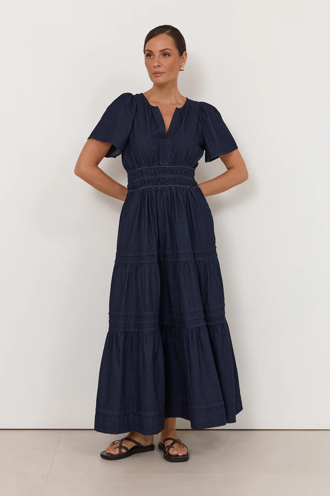 Eliana Lightweight Denim Maxi Dress (Denim) - Image 3