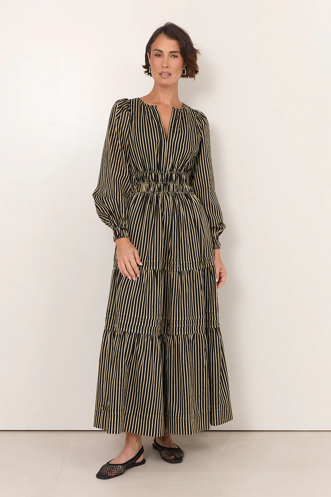 Eliana Long Sleeve Stripe Maxi Dress (Stripe) - Image 2