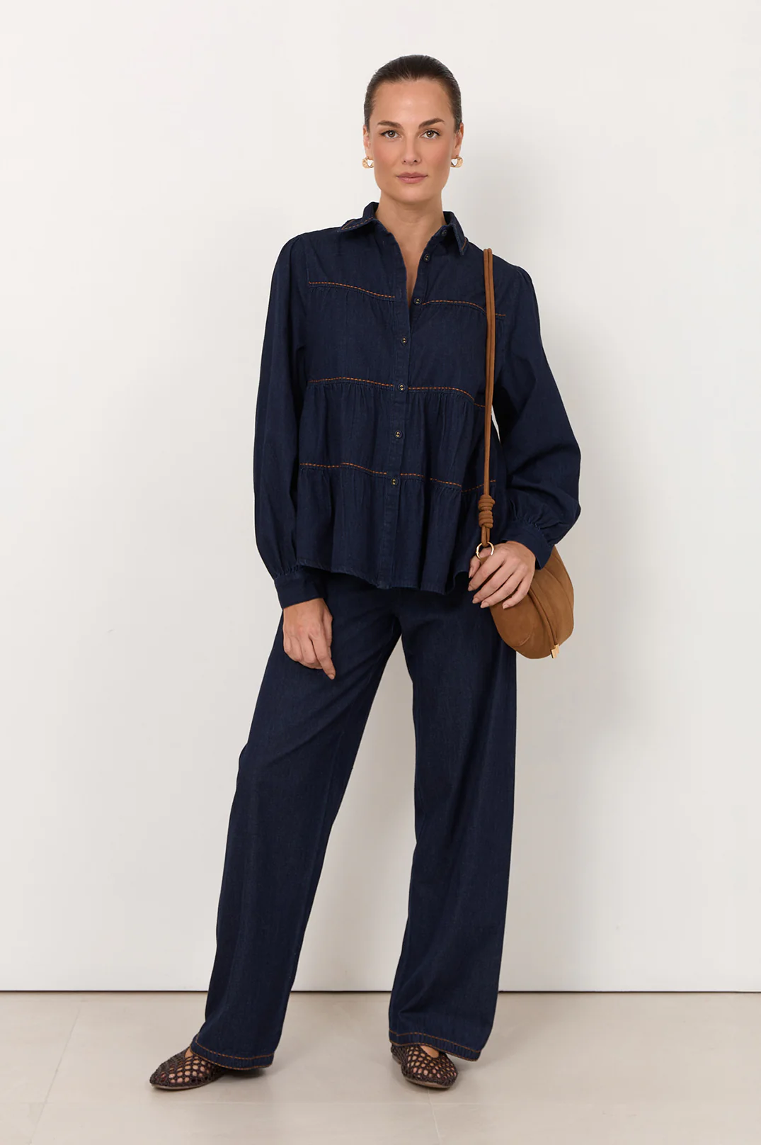 Eliza Lightweight Denim Shirt (Dark Denim) - Image 3