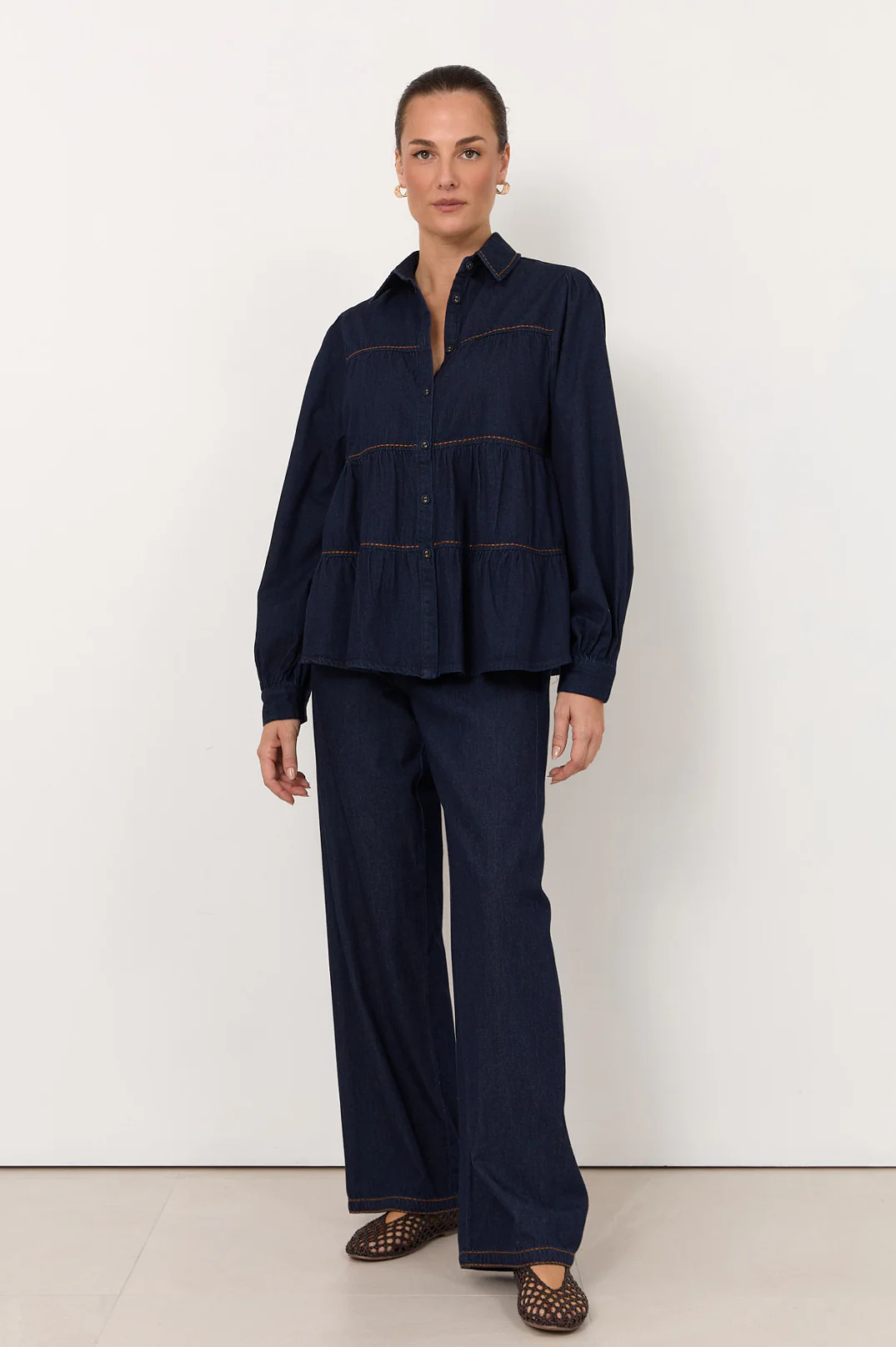 Eliza Lightweight Denim Shirt (Dark Denim) - Image 4