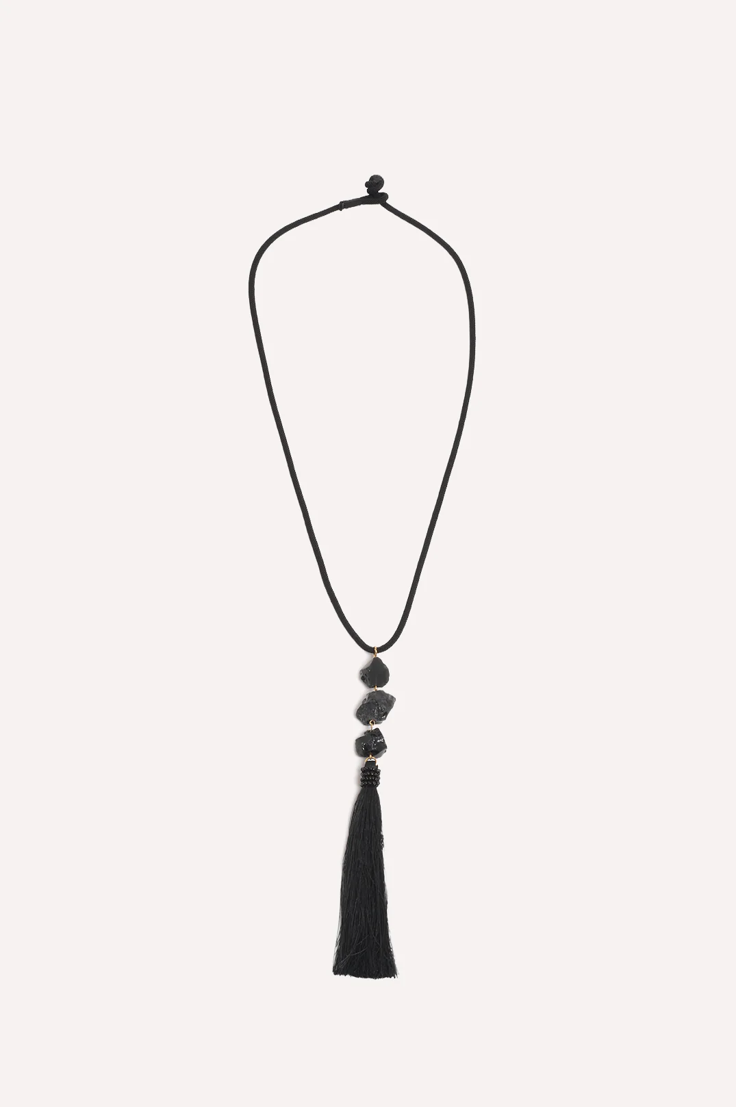 Emerson Long Tassel Necklace (Black) - Image 2