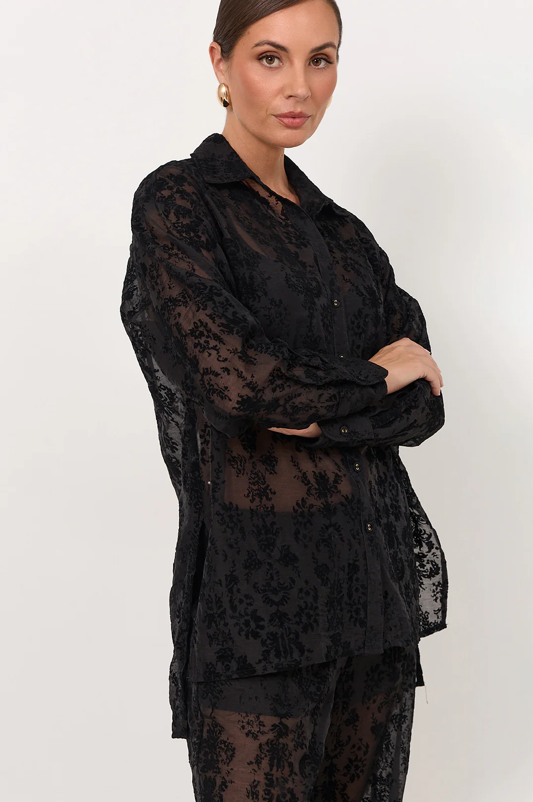 Estelle Burnout Shirt (Black) - Image 3