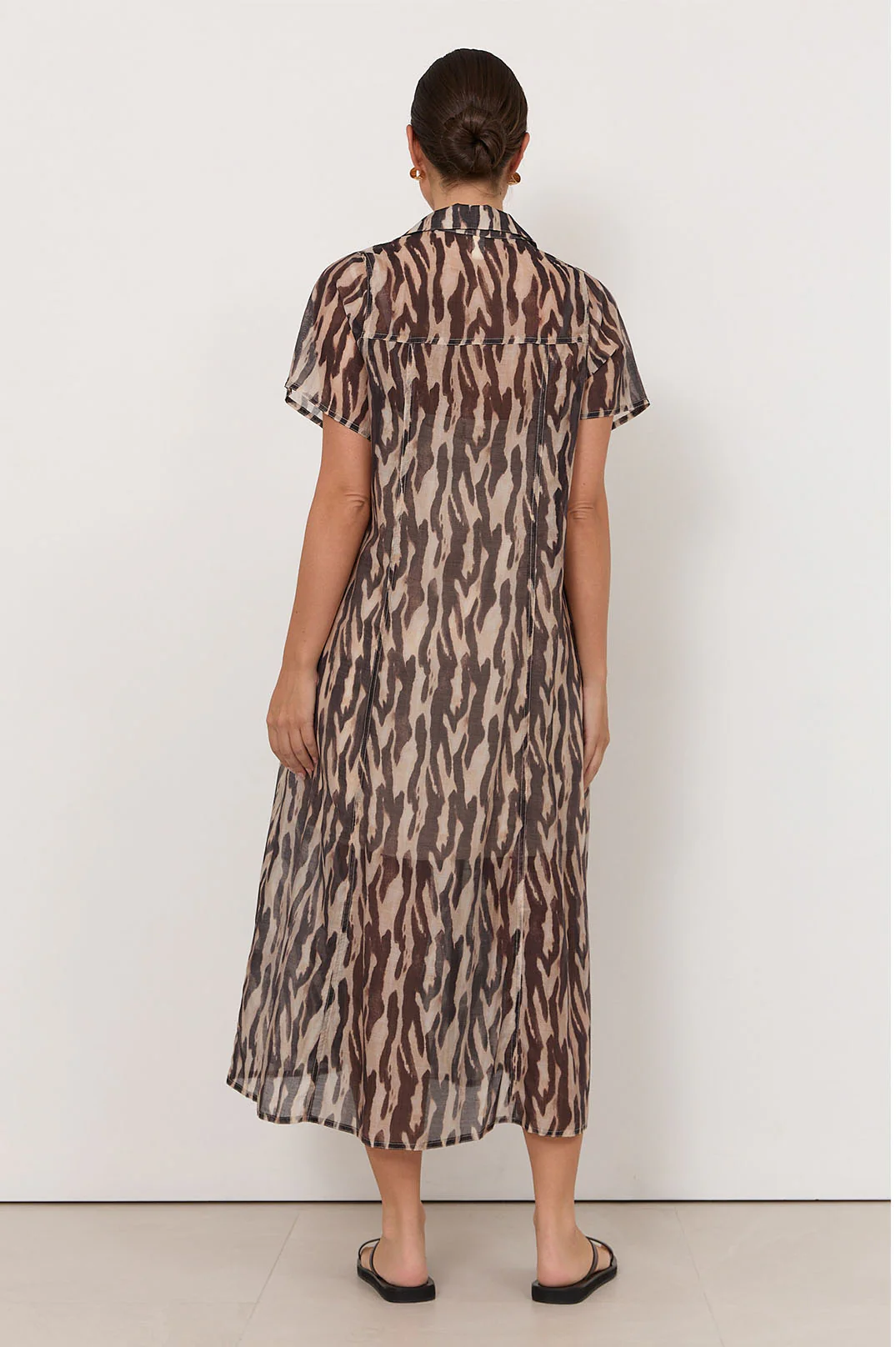 Evelyn Zebra Print Midi Dress (Zebra) - Image 4