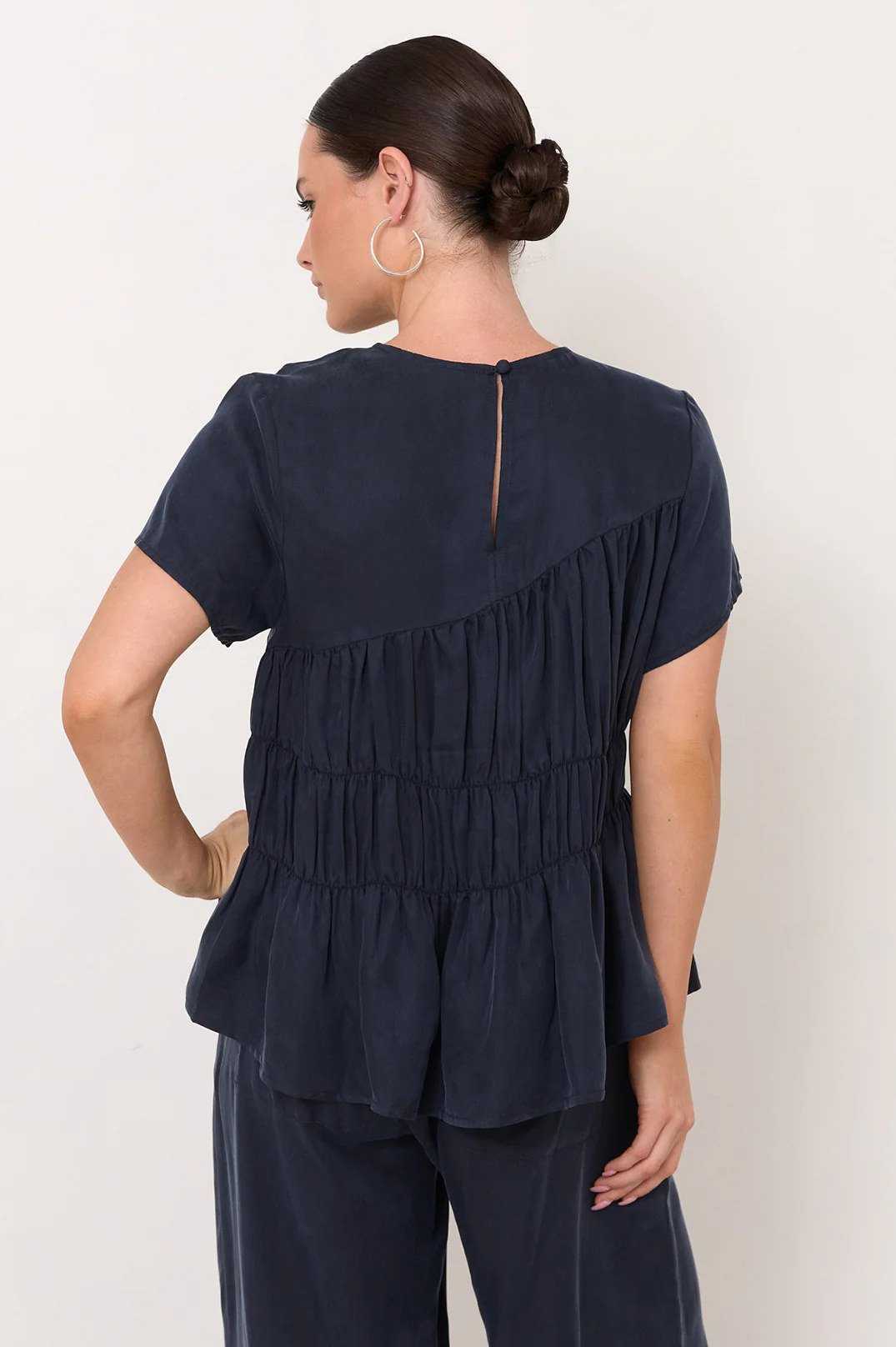 Evren Cupro Top (Navy) - Image 3