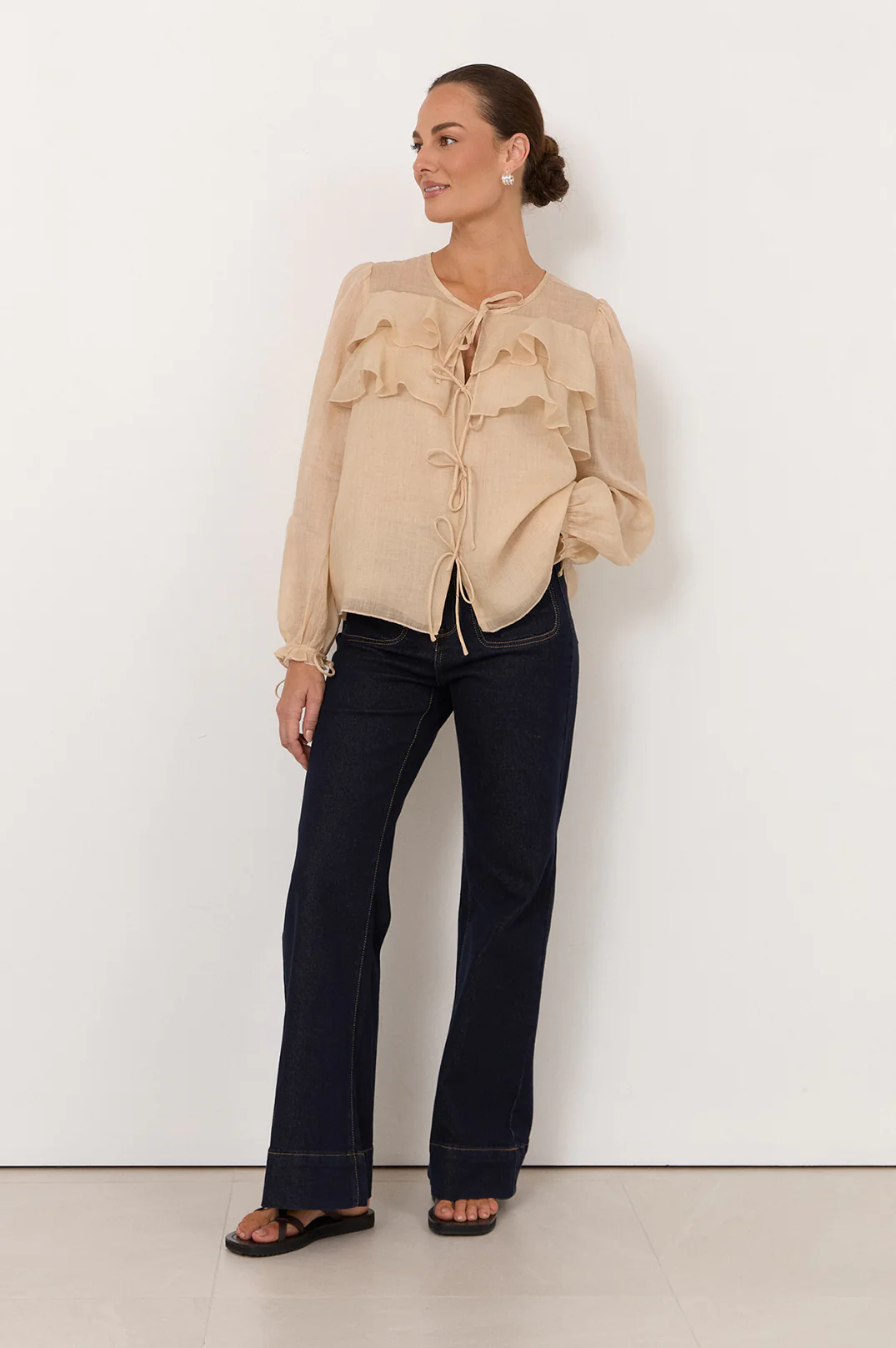 Felicity Tie Detail Top (Camel) - Image 3
