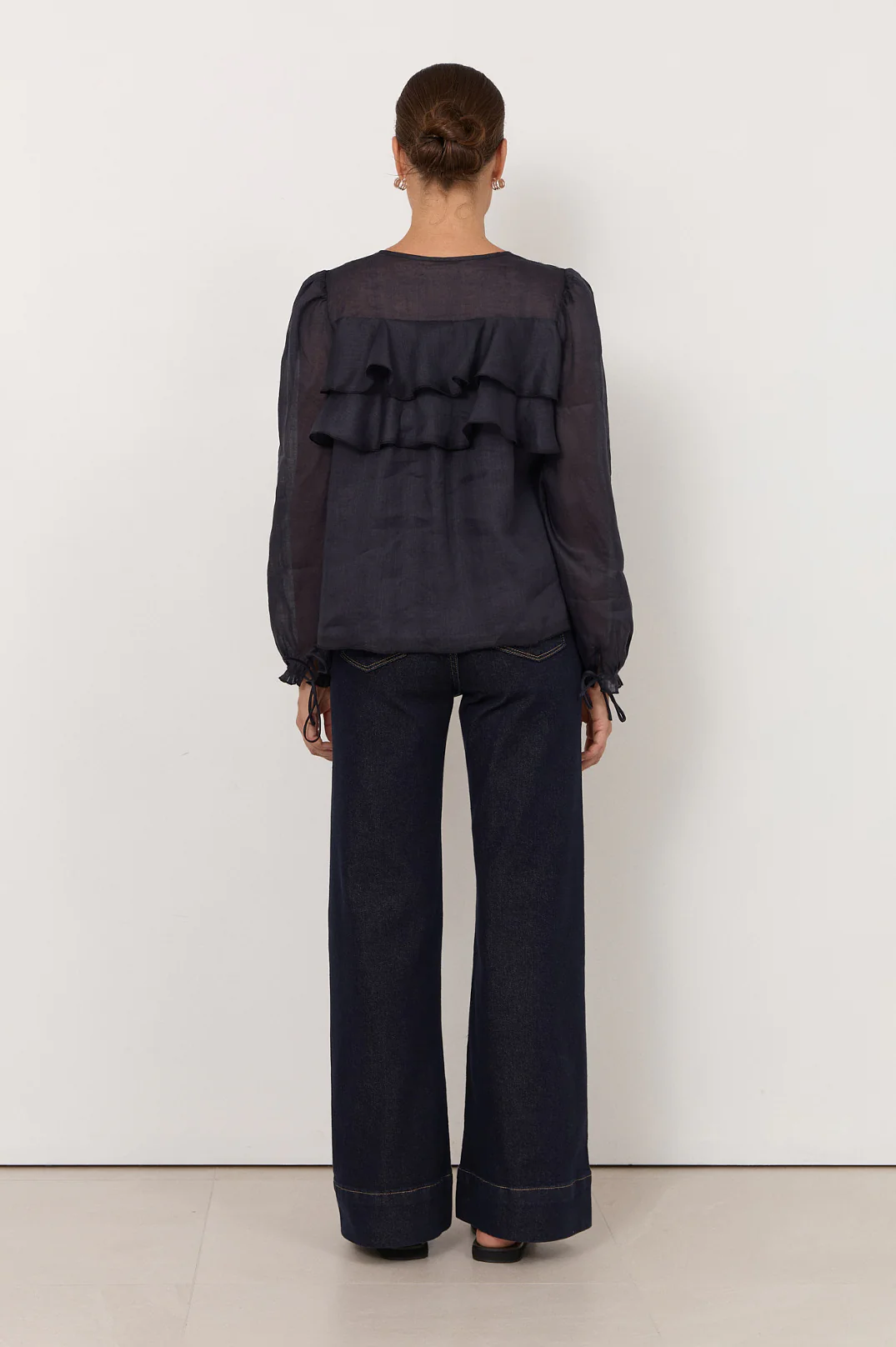 Felicity Tie Detail Top (Navy) - Image 4