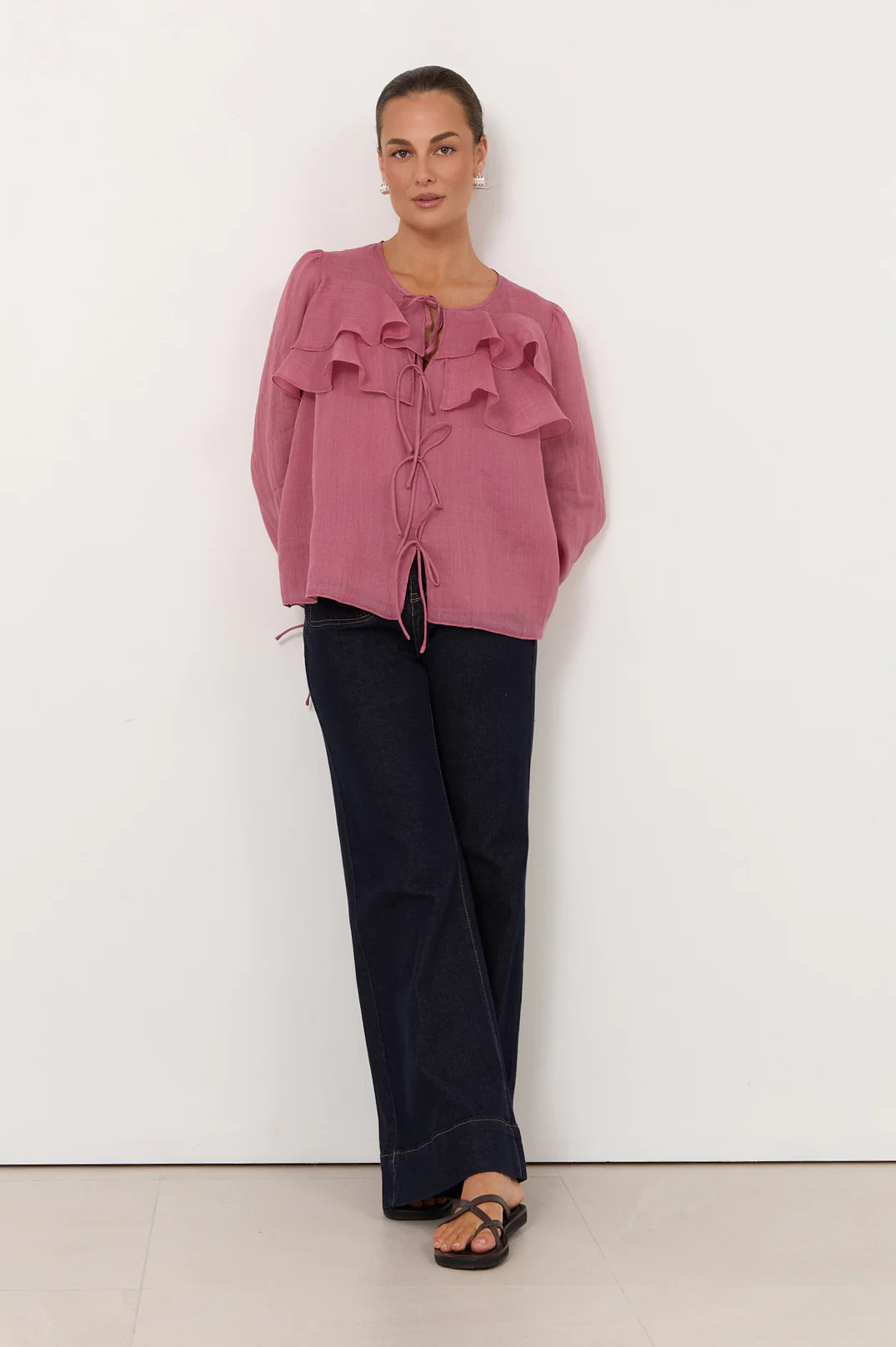 Felicity Tie Detail Top (Rose) - Image 3