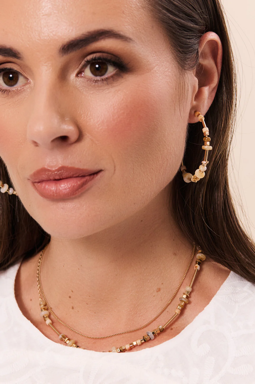 Fine Mixed Materials Hoops (Natural) - Image 2
