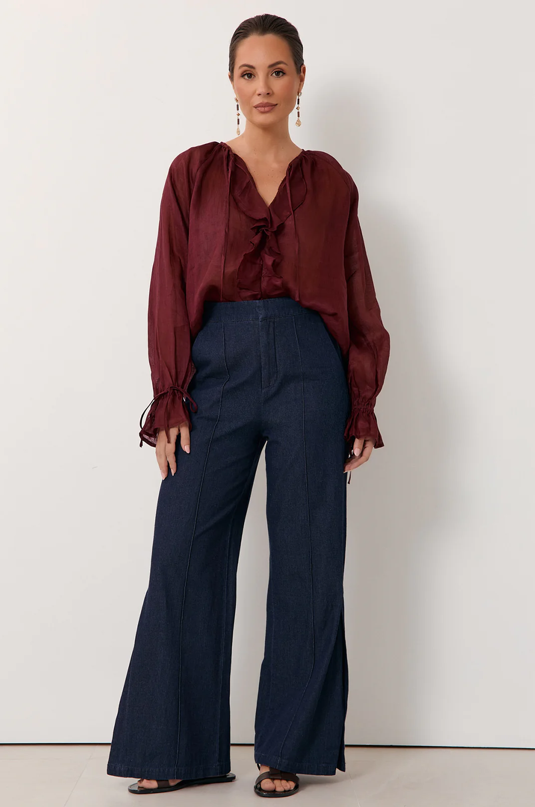 Freya Long Sleeve Top (Dark Cherry) - Image 6