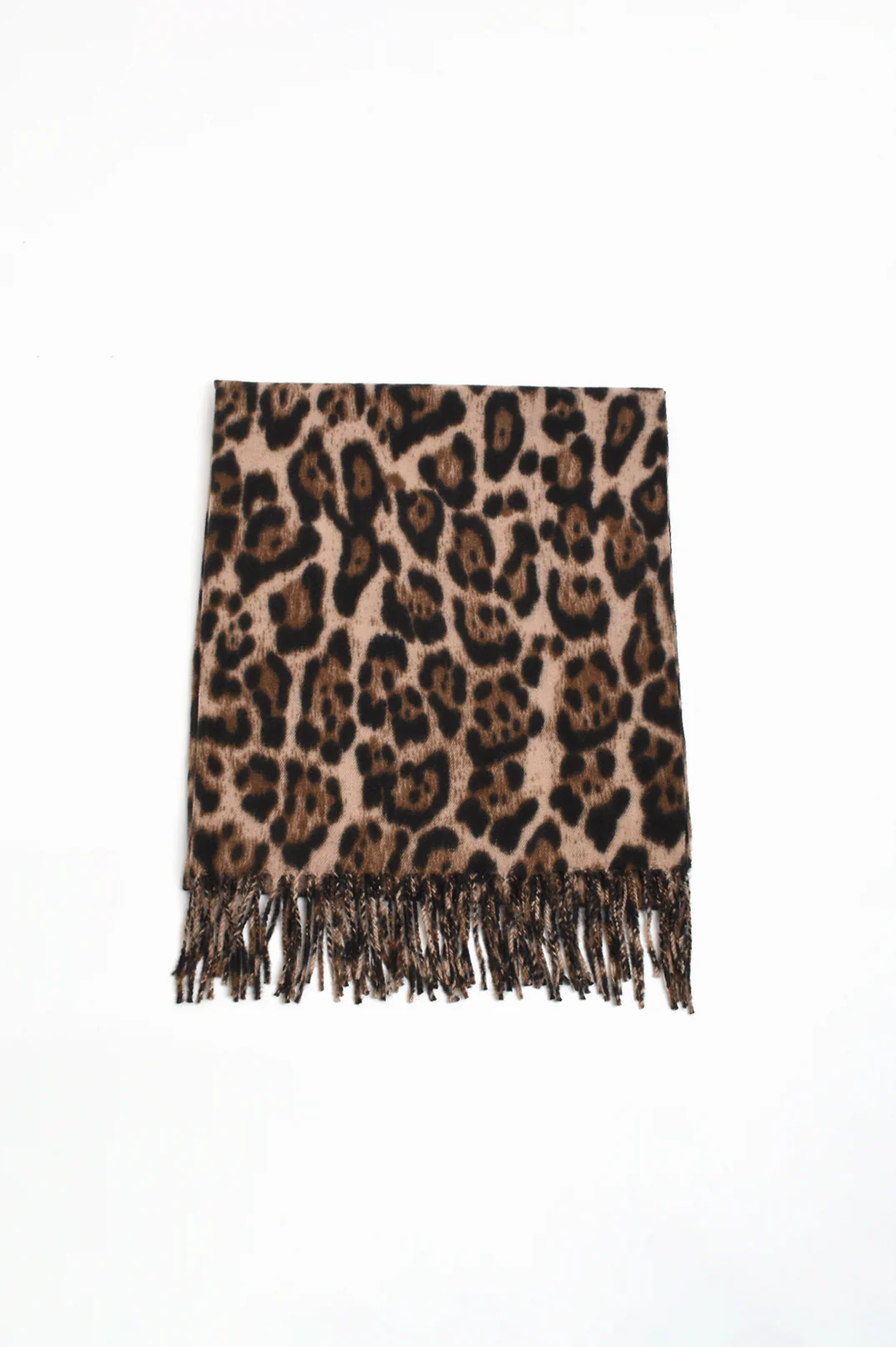 Fringed Animal Print Scarf (Cheetah) - Image 2