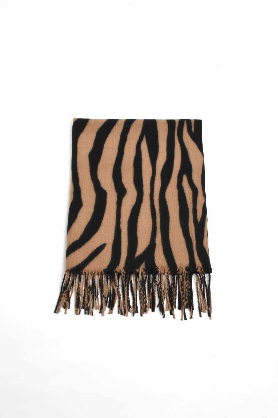 Fringed Animal Print Scarf (Zebra) - Image 2