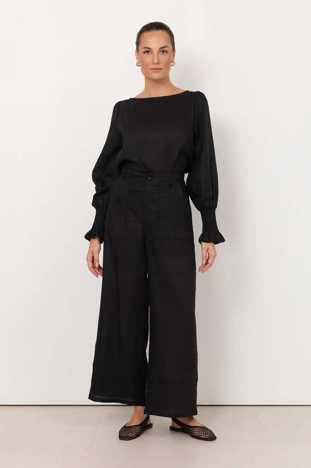 Gabriella Linen Pant (Black) - Image 3