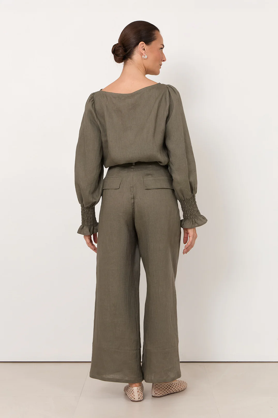 Gabriella Linen Pant (Khaki) - Image 4
