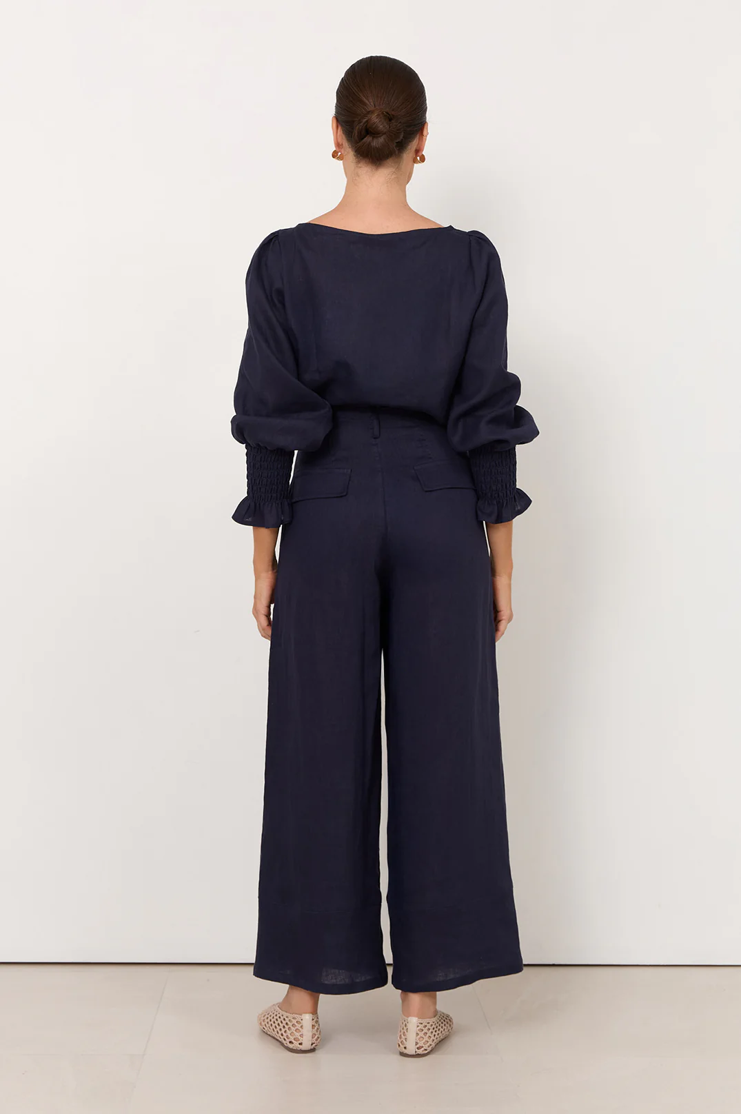 Gabriella Linen Pant (Navy) - Image 3