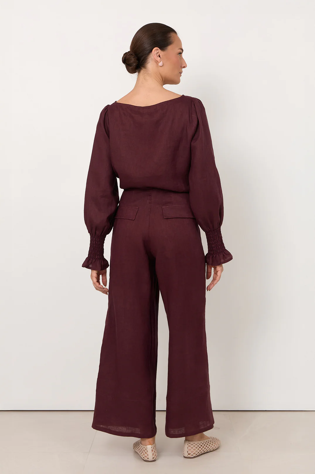 Gabriella Linen Pant (Plum) - Image 4