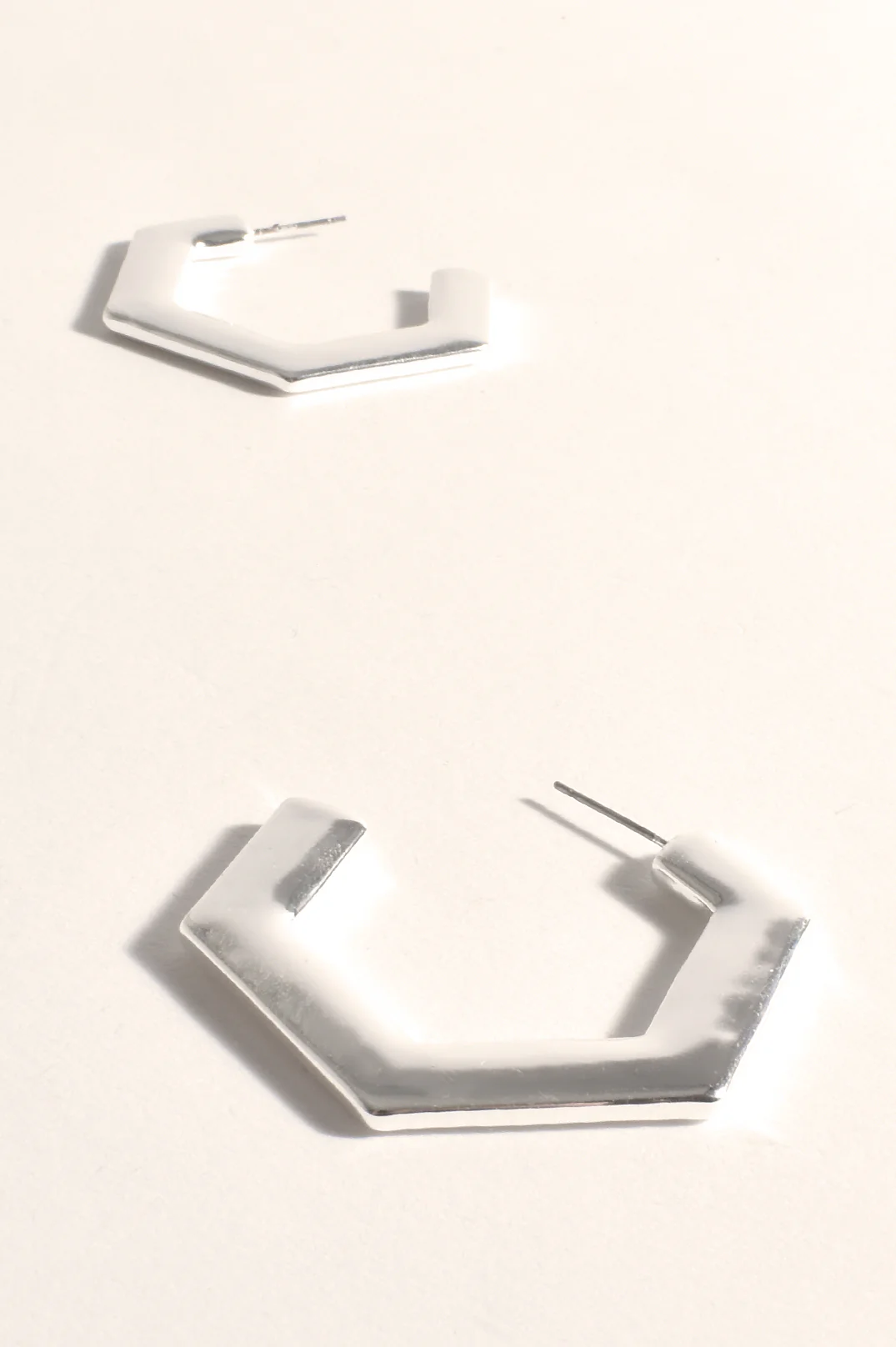Geo Shapes Statement Metal Hoops (Silver)