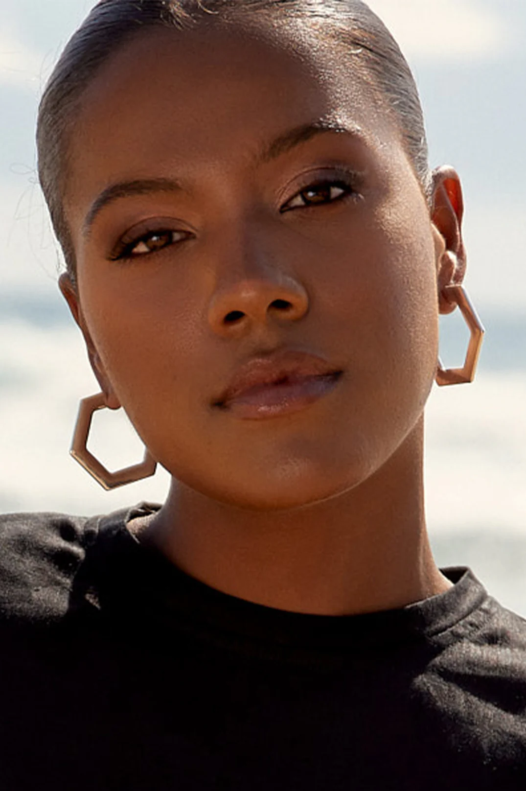 Geo Shapes Statement Metal Hoops (Silver) - Image 2