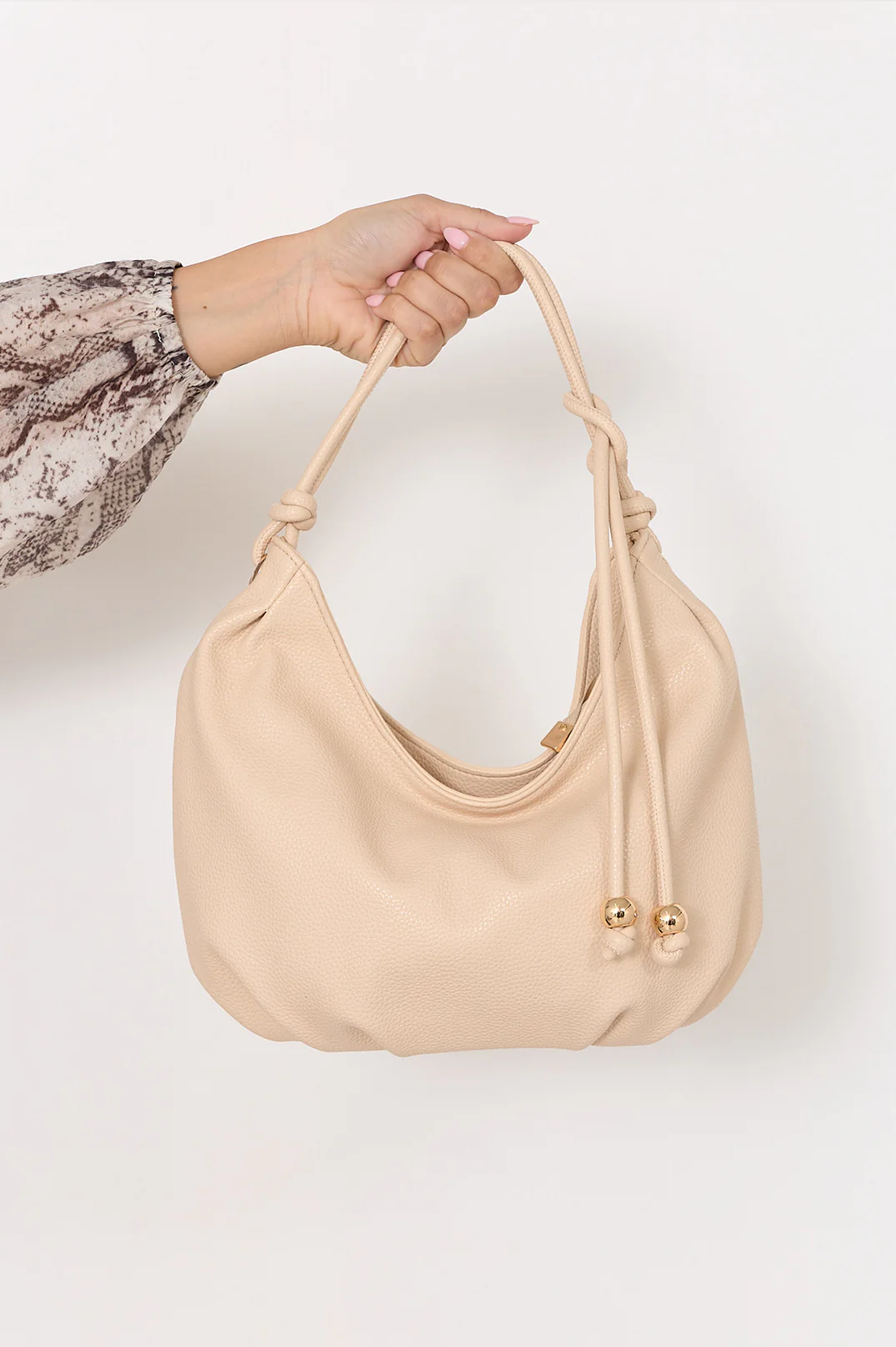 Knot Handle Dumpling Bag (Cream) - Image 4