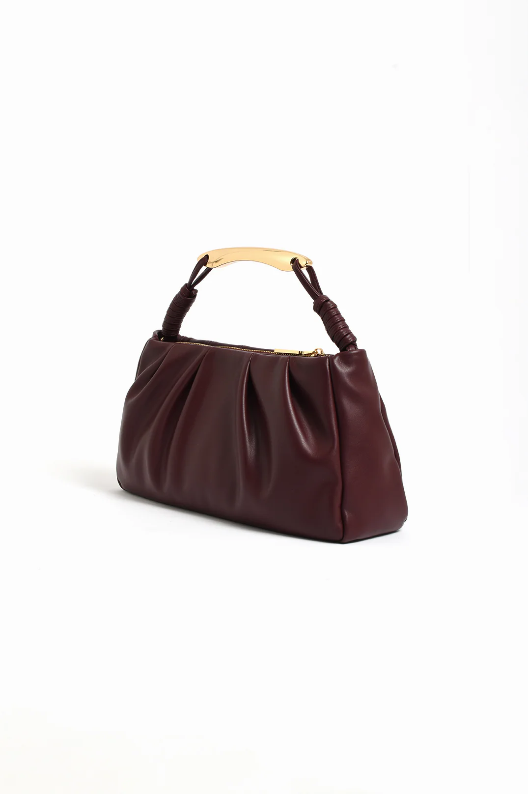 Gold Handle Gathered Mini Bag (Plum) - Image 3