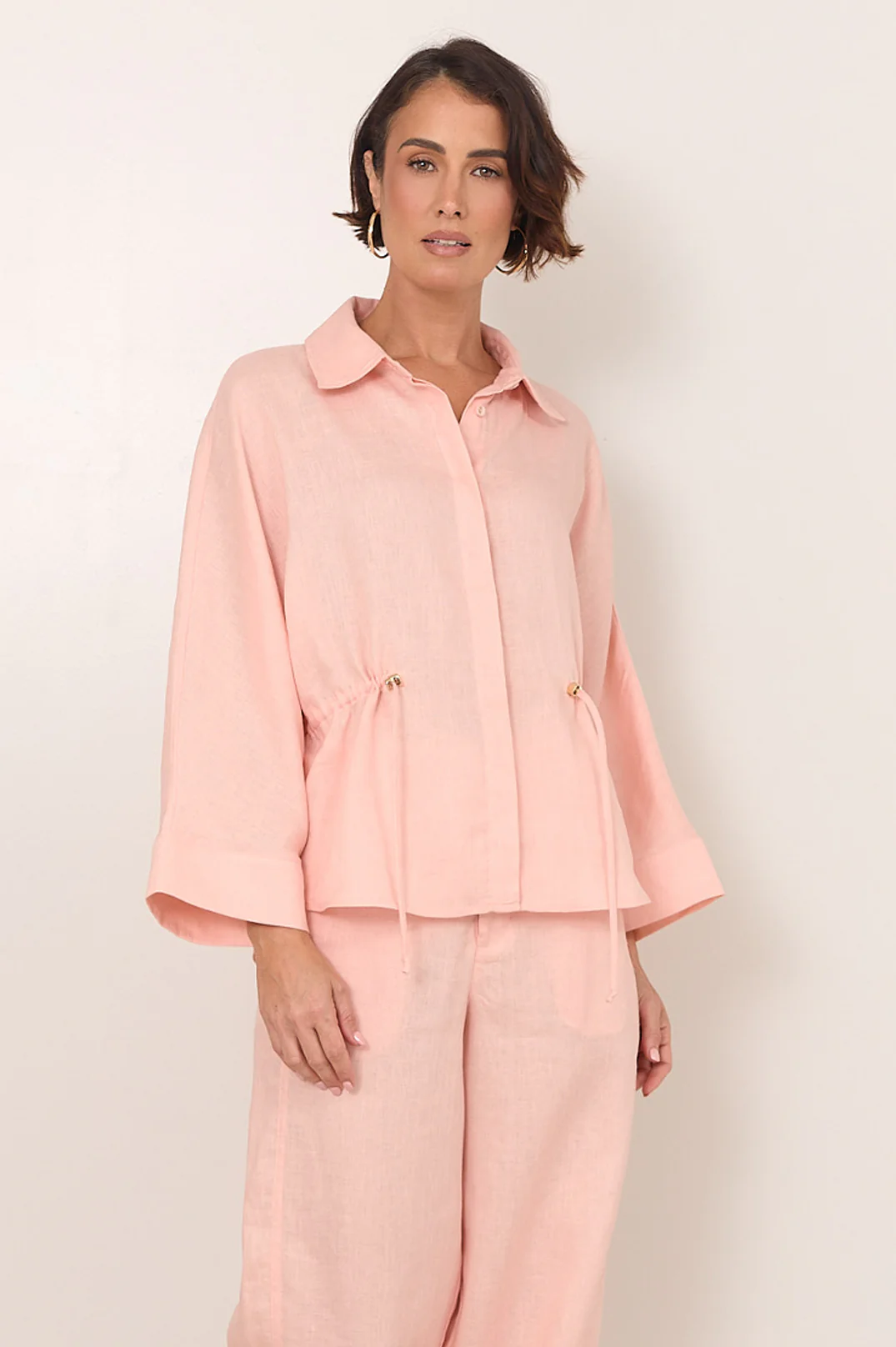 Hollis Linen Barrel Leg Pant (Salmon) - Image 5