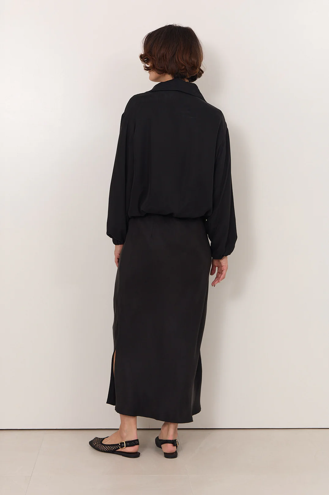 Jess Cupro Skirt (Black) - Image 4