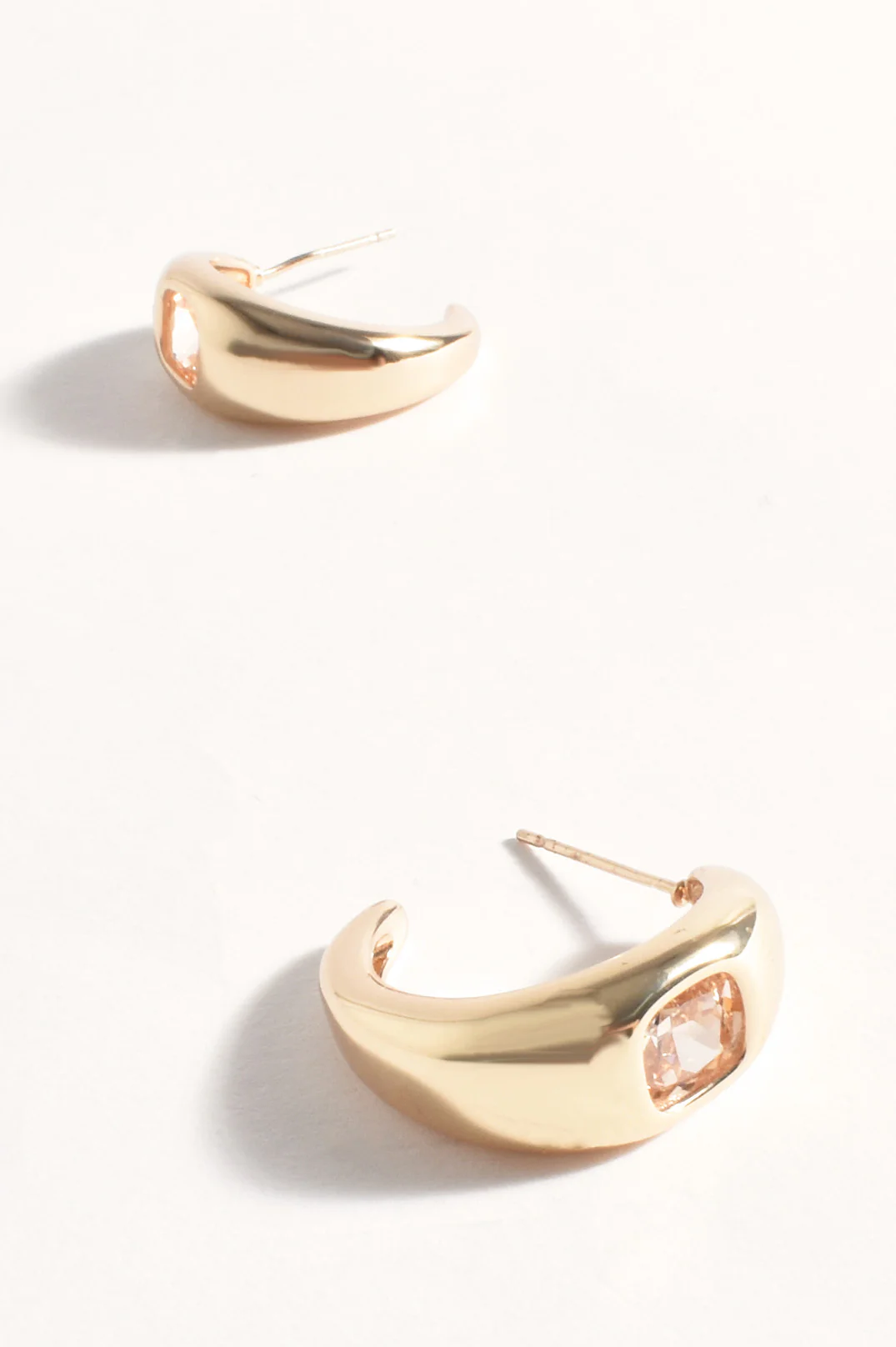 Jewel Front Mini Hoops (Champagne/Gold) - Image 2