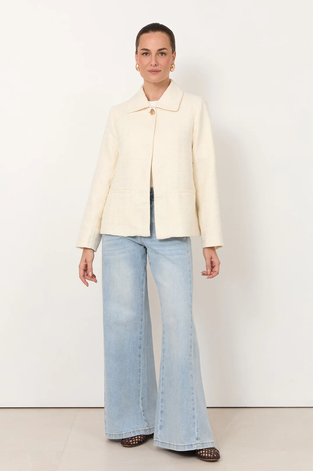 Jonni Boucle Jacket (Cream) - Image 3