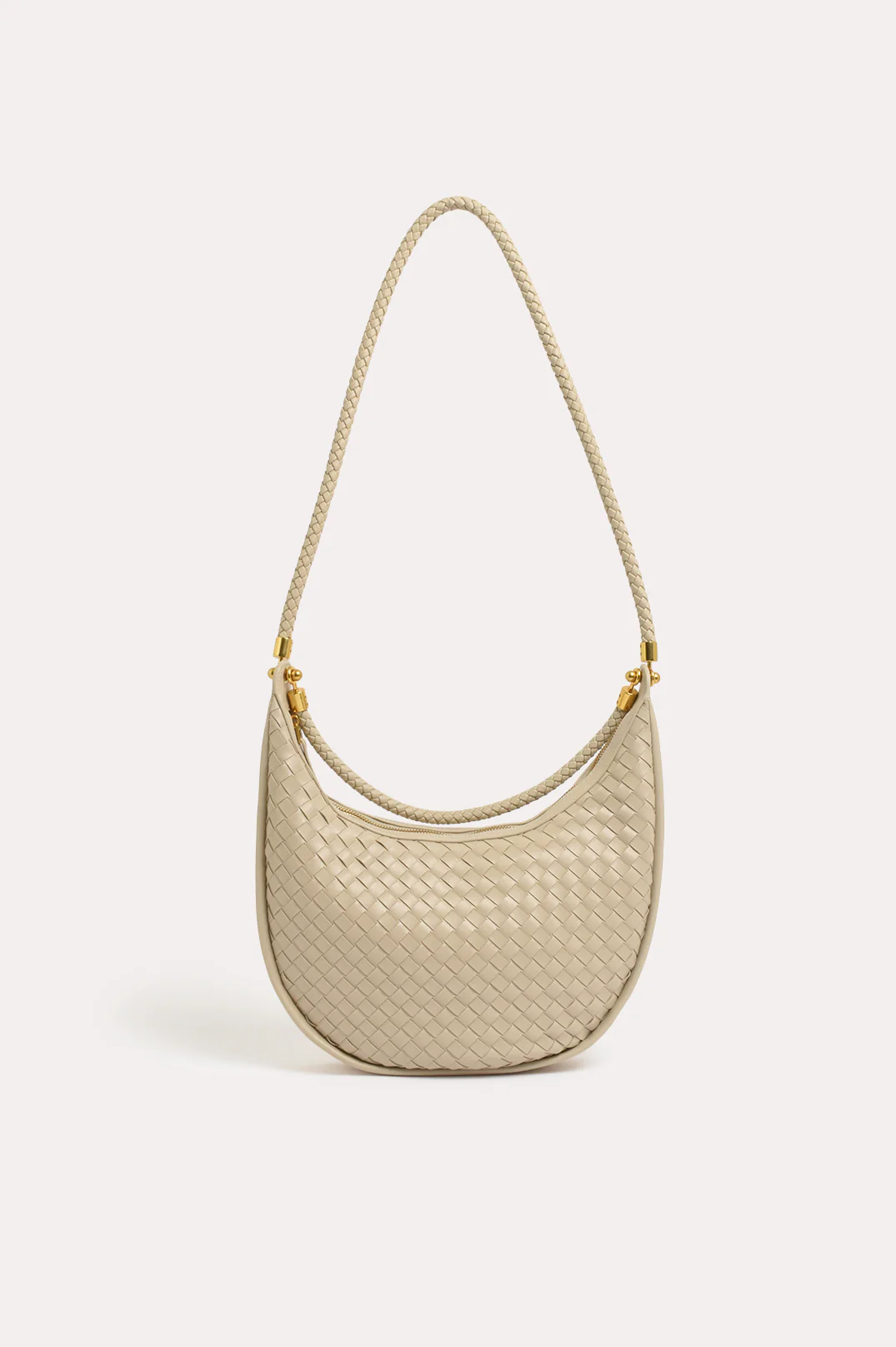 Jordan Curved Plait Handbag (Stone)