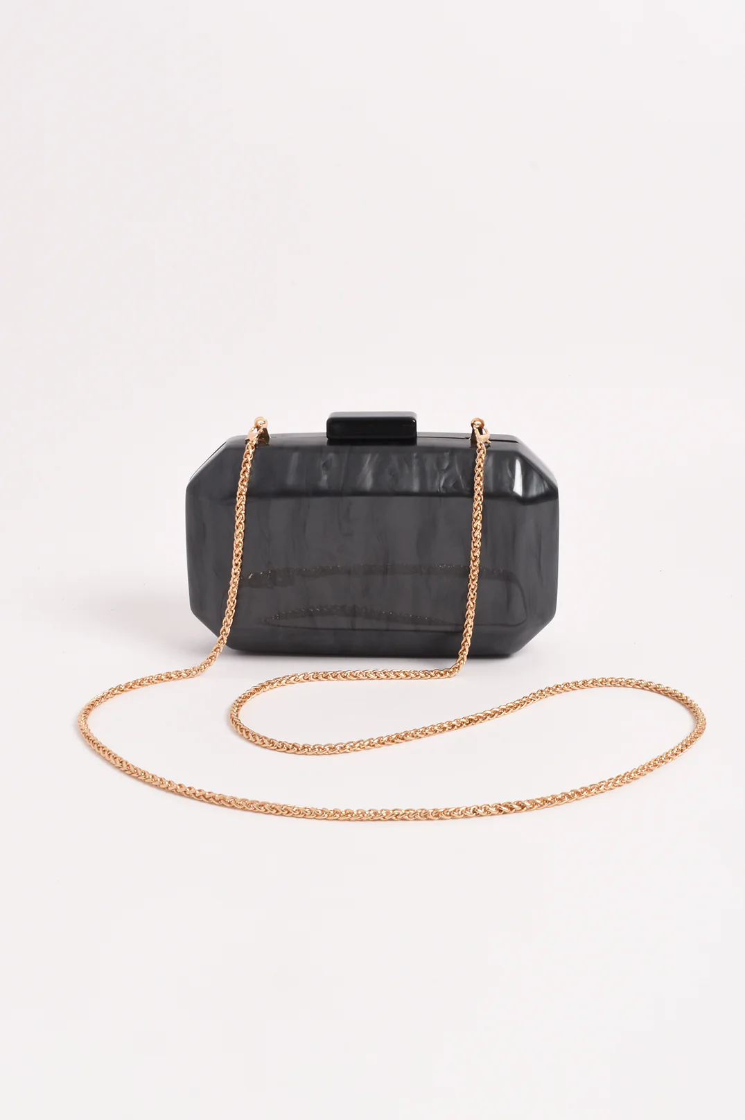 Juliana Bevelled Edge Resin Structured Clutch (Grey) - Image 3