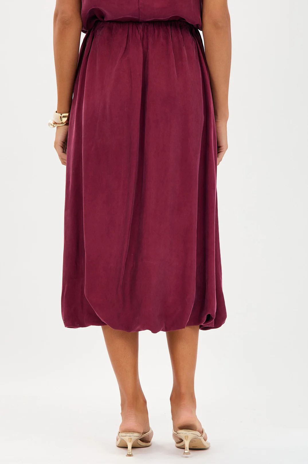 Kenna Cupro Bubble Skirt (Burgundy) - Image 4