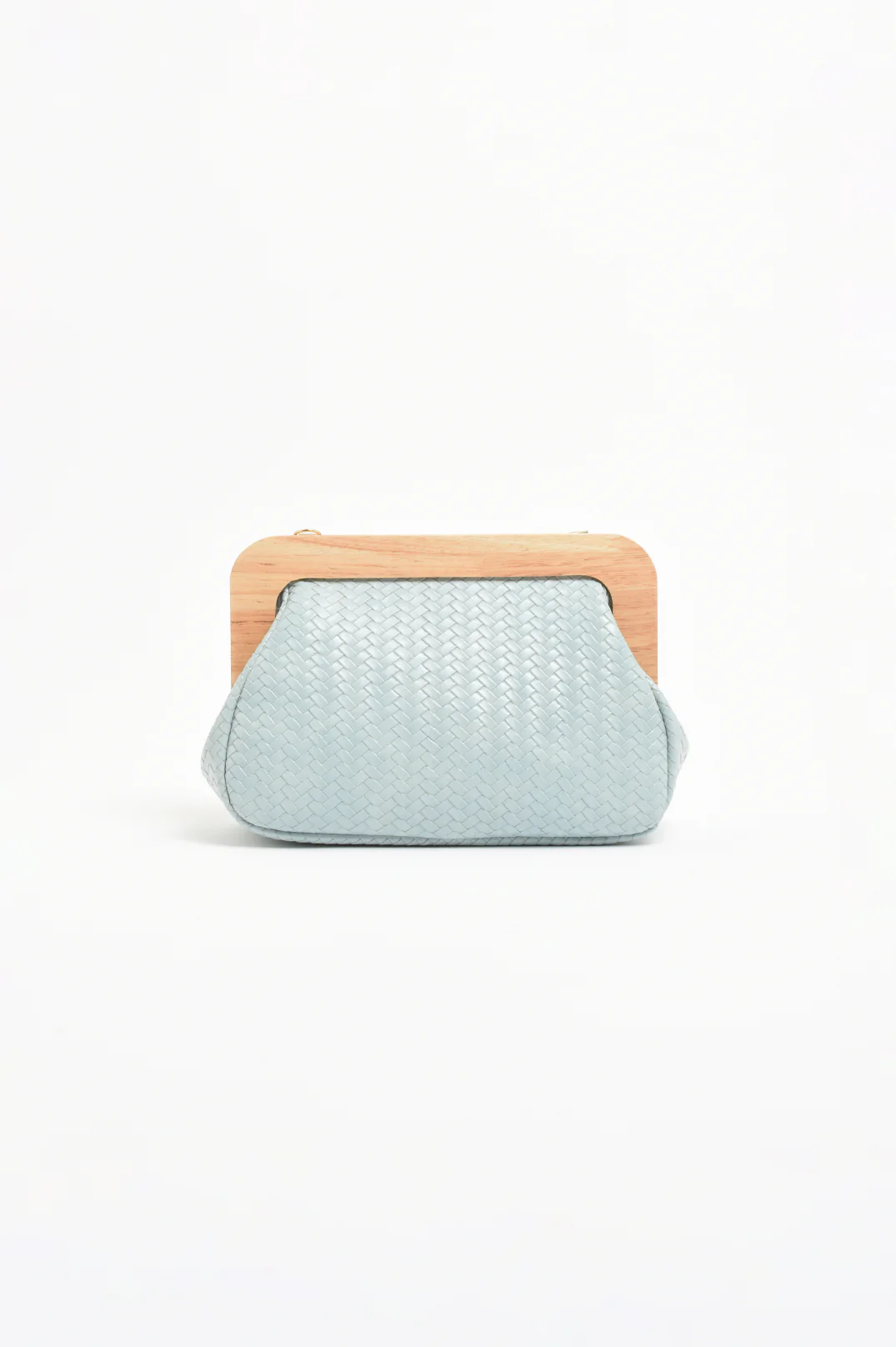 Kimmi Timber Frame Weave Clutch (Blue)