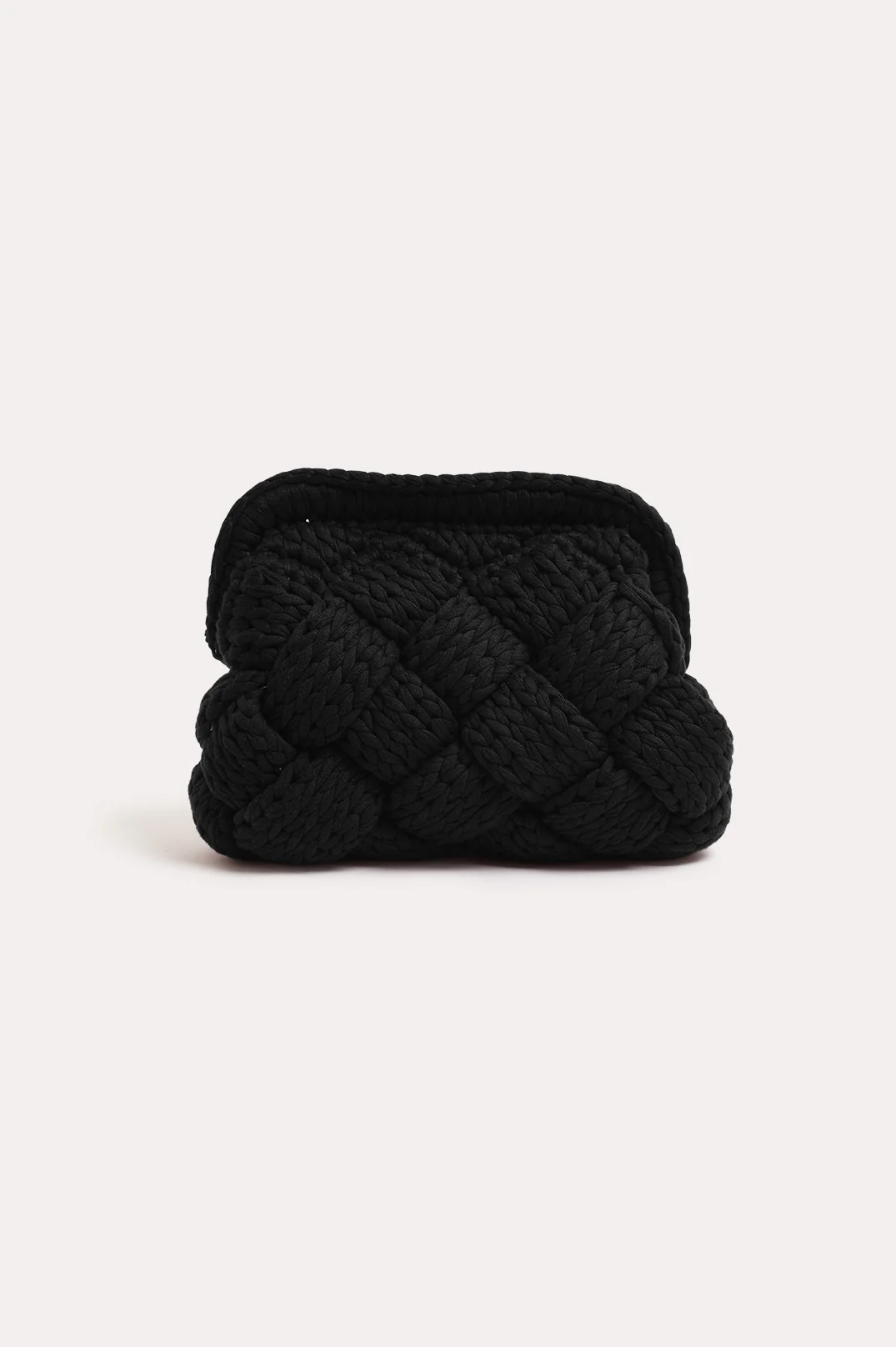 Kita Knitted Plait Clutch (Black)