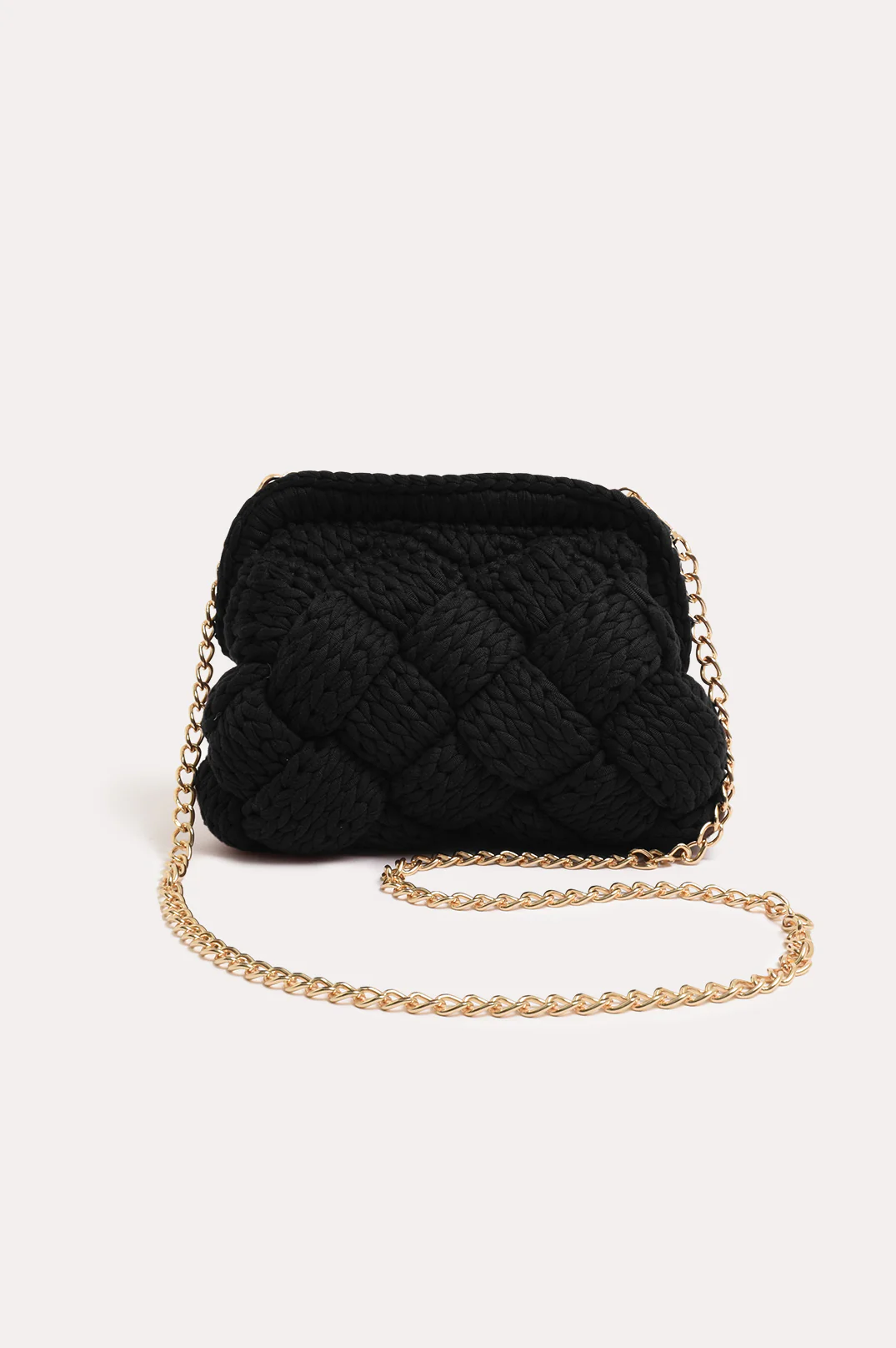 Kita Knitted Plait Clutch (Black) - Image 3
