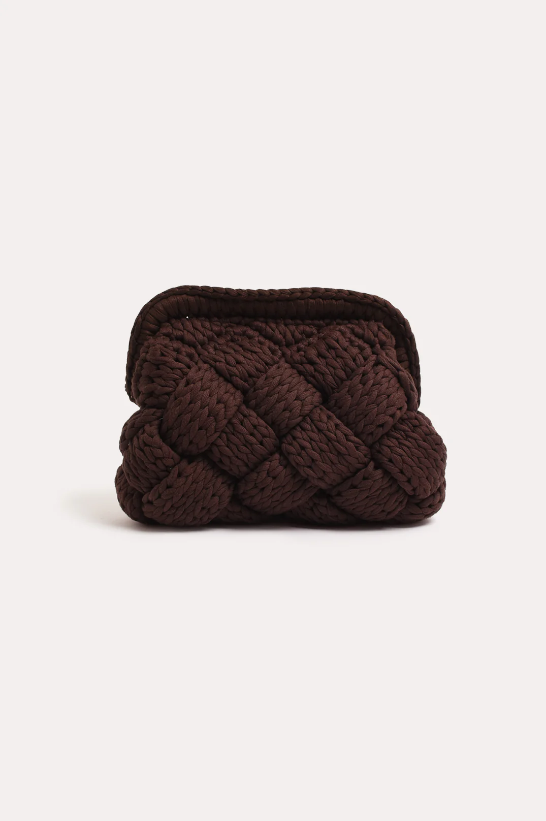 Kita Knitted Plait Clutch (Chocolate)
