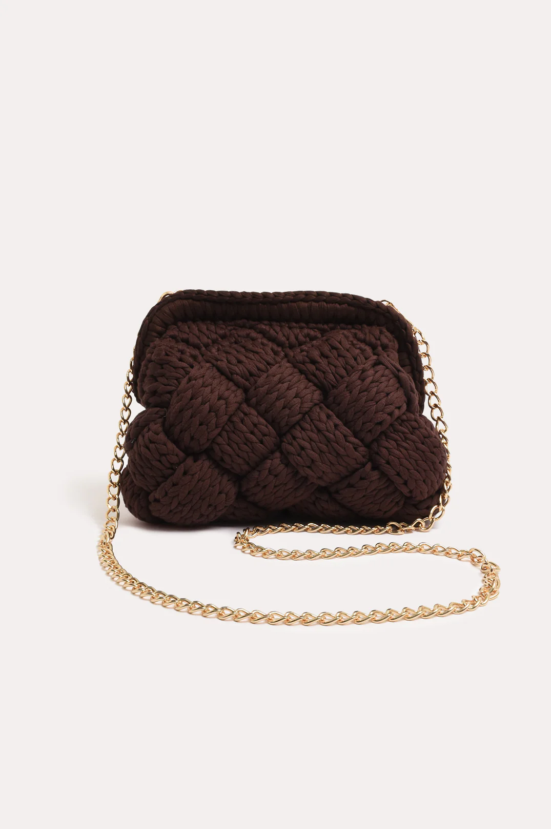 Kita Knitted Plait Clutch (Chocolate) - Image 3