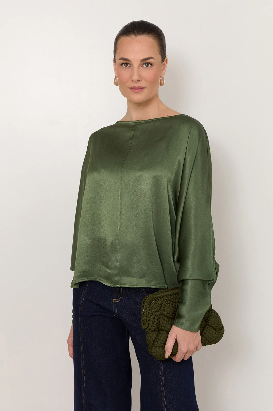 Kita Knitted Plait Clutch (Olive) - Image 2
