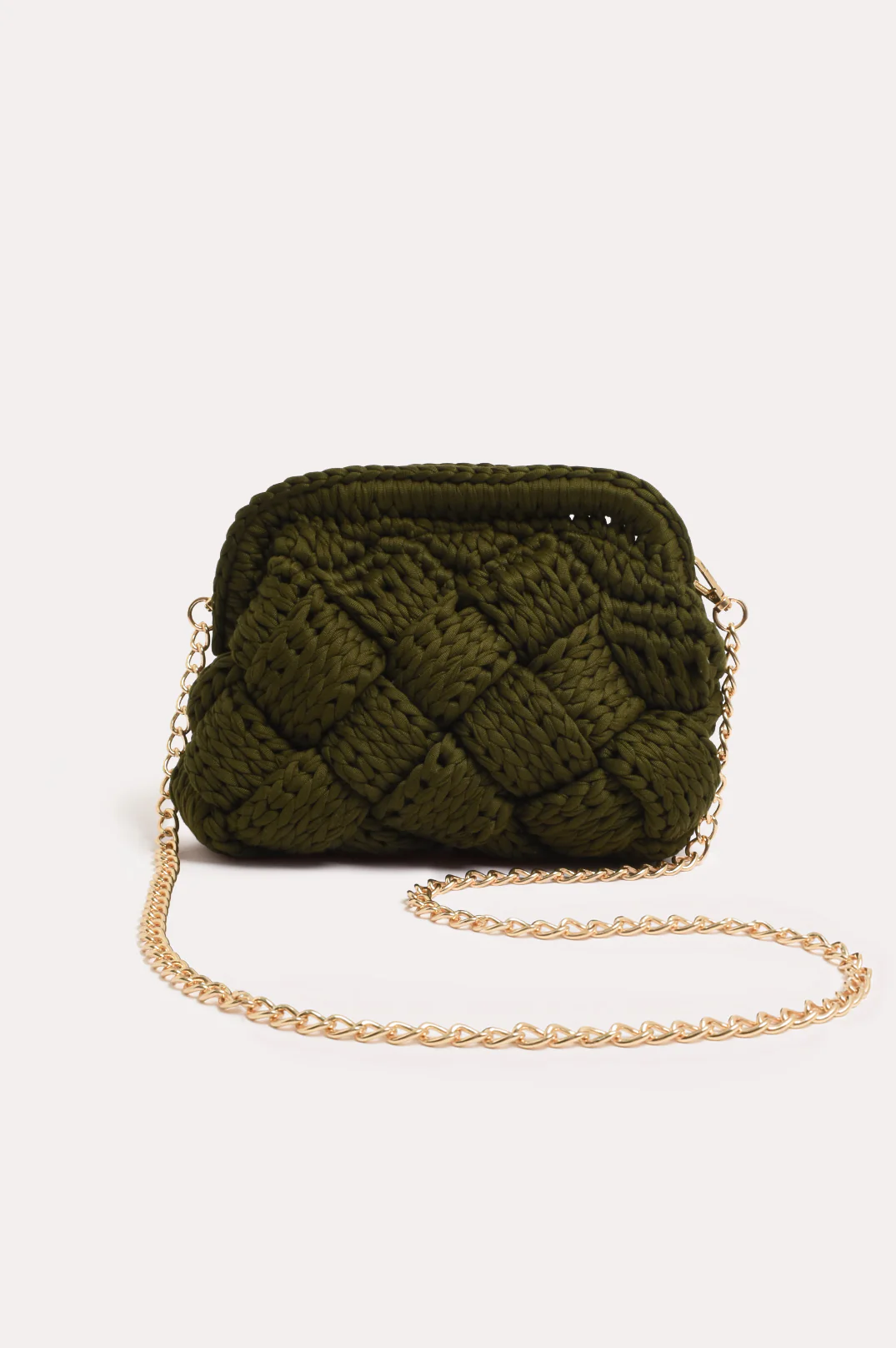 Kita Knitted Plait Clutch (Olive) - Image 3
