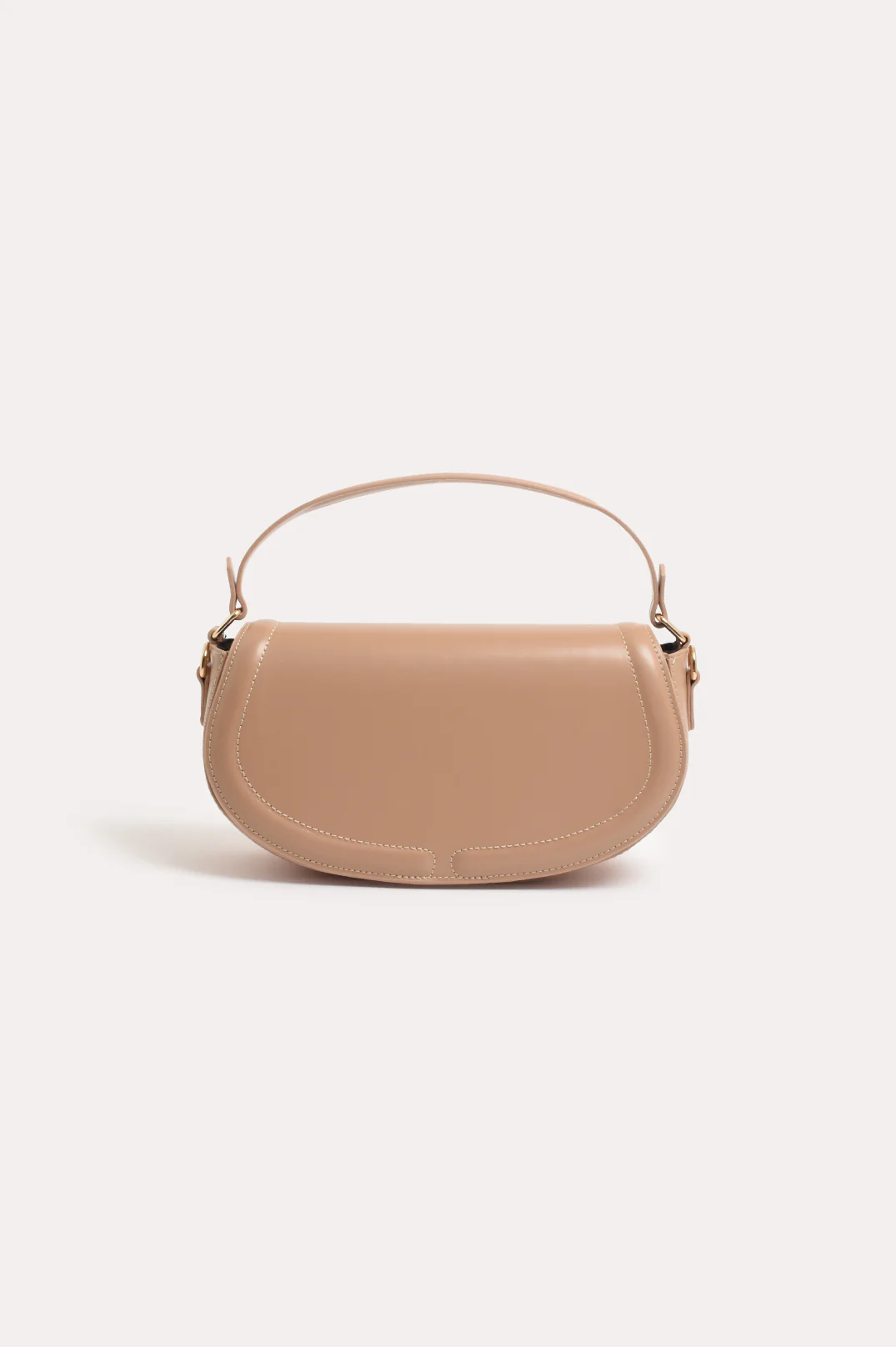 Kloe Smooth Saddle Crossbody Bag (Nude)