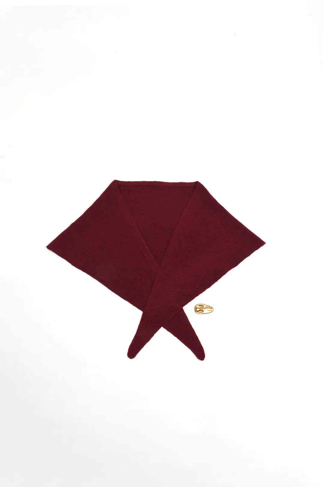 Wool Blend Triangle Scarf (Burgundy) - Image 4