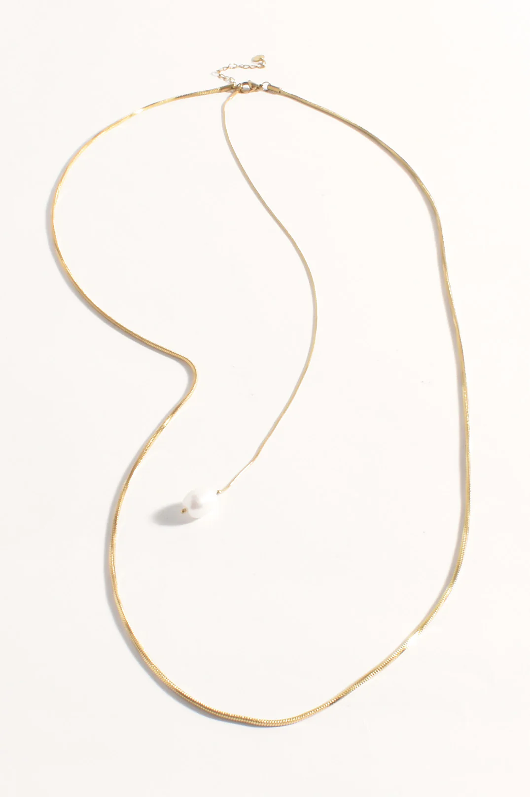 Layered Drop Pearl Necklace (Gold) - Image 2