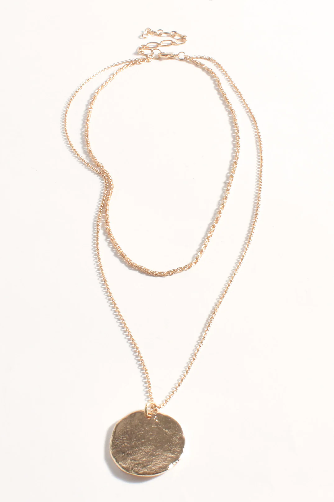Layered Pendant Drop Necklace (Gold)