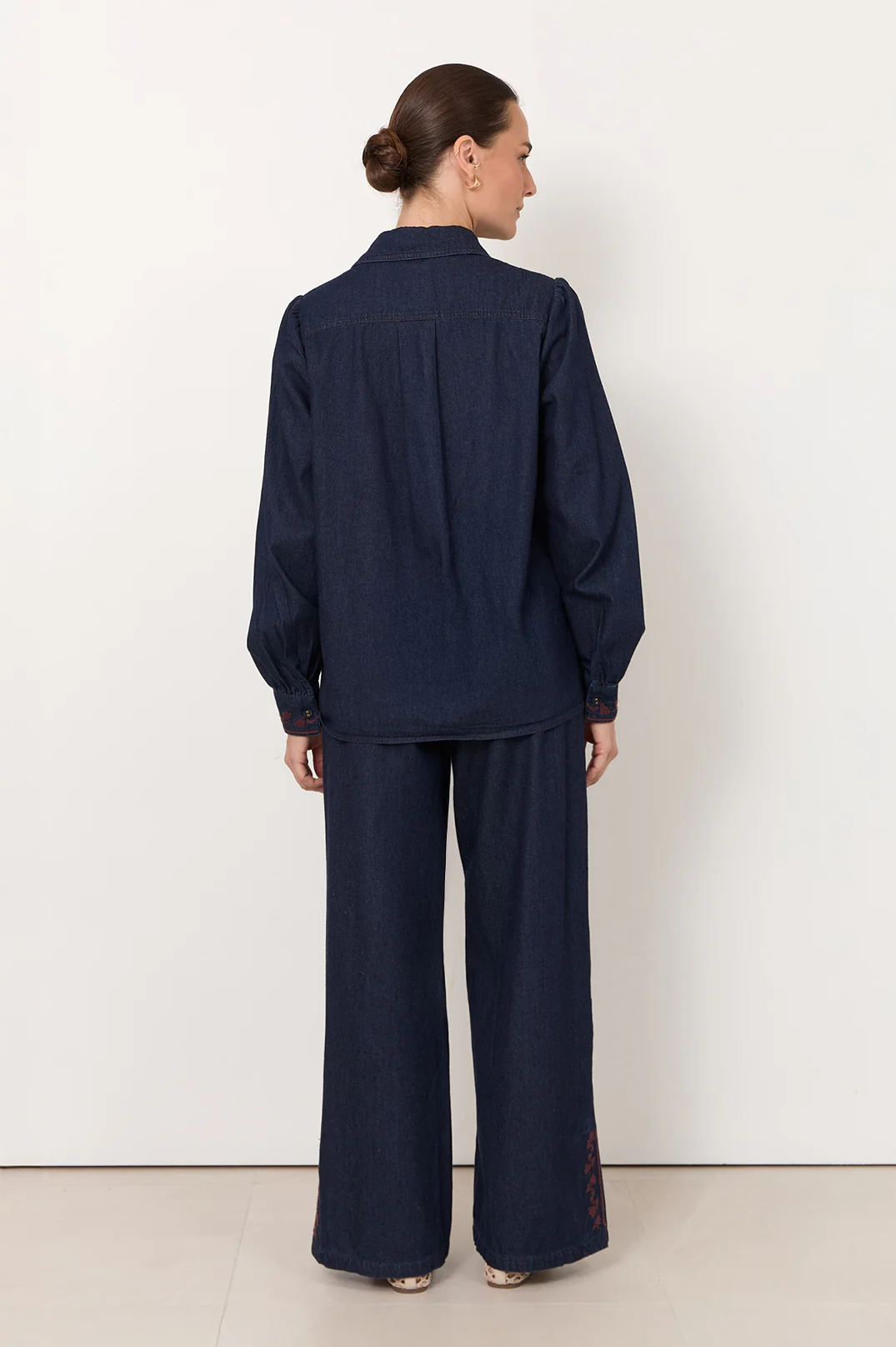 Lennon Lightweight Denim Embroidered Shirt (Denim) - Image 5