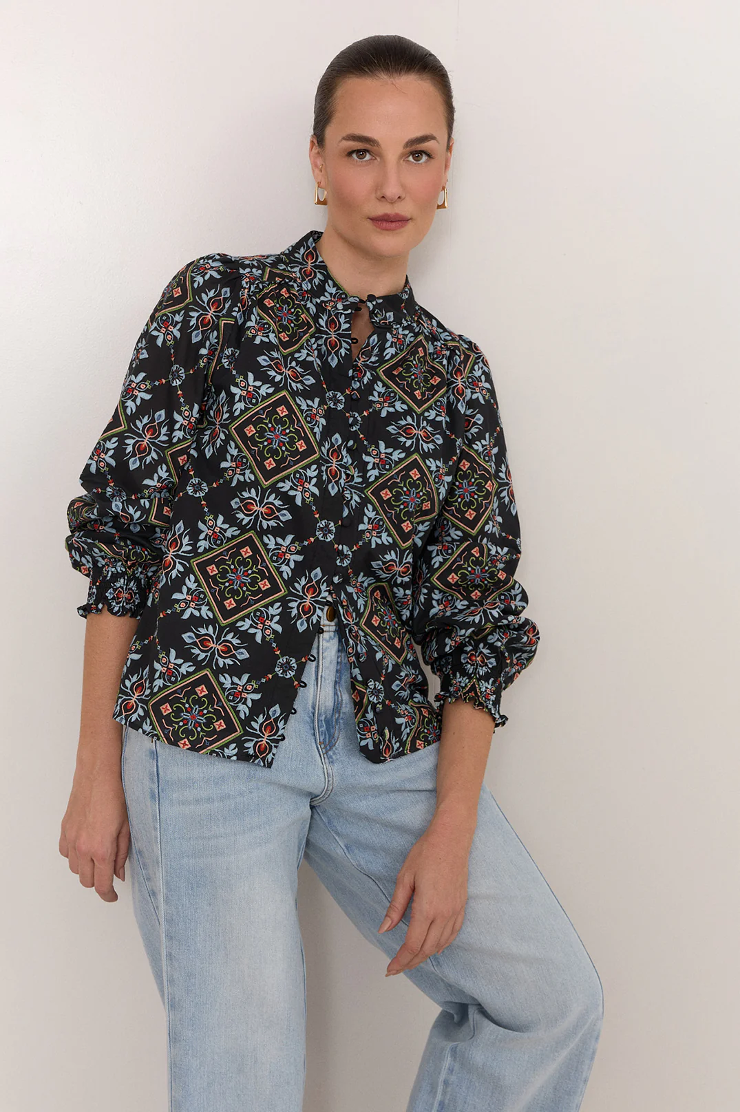 Lilian Embroidered Shirt (Print)