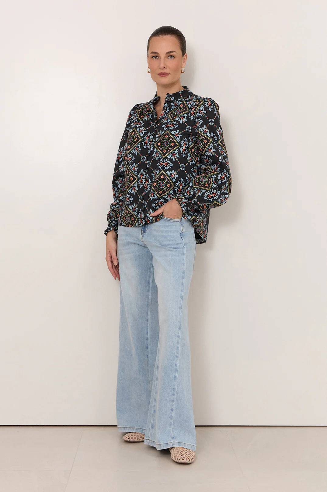 Lilian Embroidered Shirt (Print) - Image 2